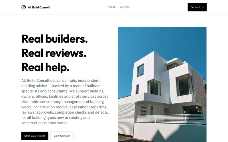 All Build Consult website preview
