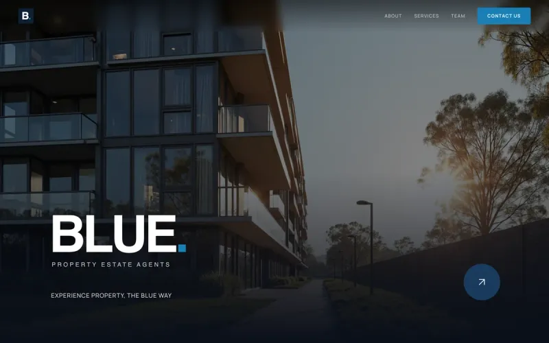 Blue. Property website preview